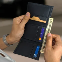 billetera trifold negra