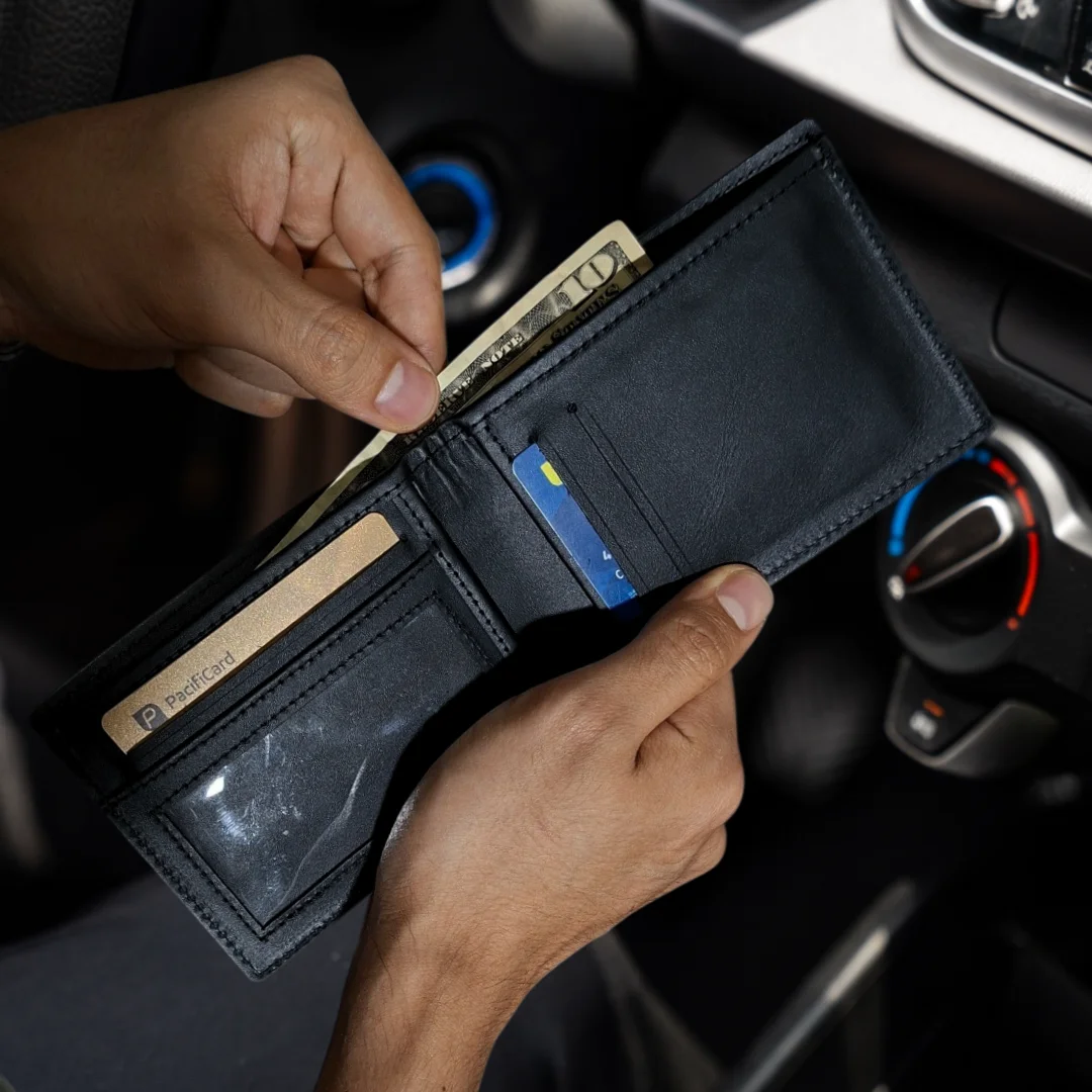 billetera cuero clasica guayaquil negra